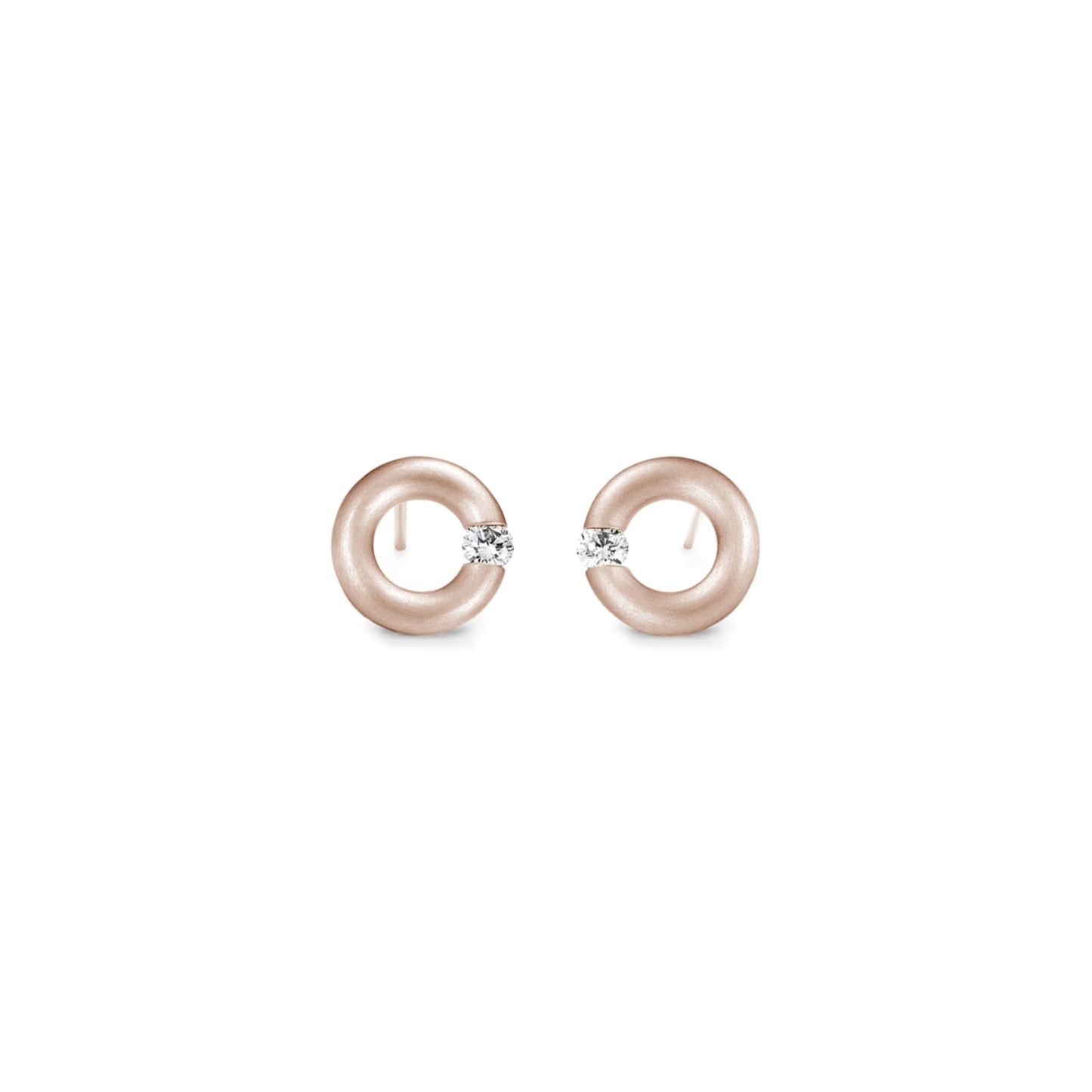 Spannring® Ohrstecker • Diamant von Niessing (N354924-8mm-0.05ct-satin-rw)