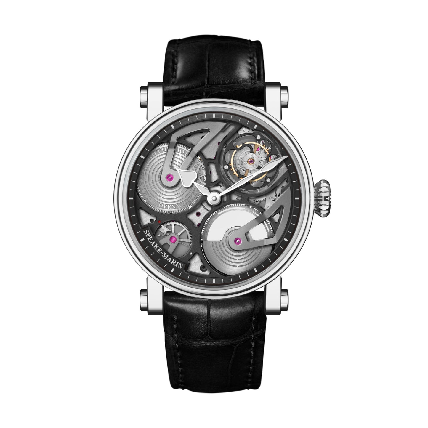 Speake-Marin Openworked Tourbillon Titanium (413811250) aus Titan, Leder mit Rubin