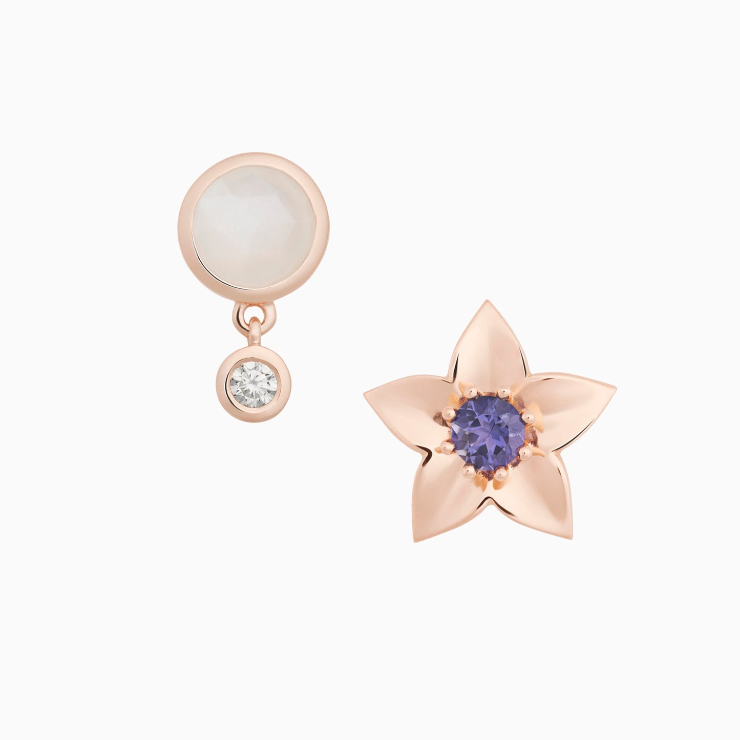 Sushi Brosche, Roségold • Diamant • Mondstein von Bron (8BR1285MWBBR)