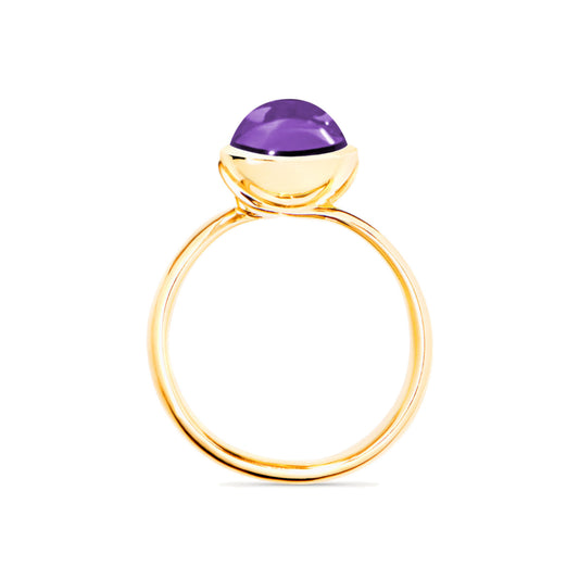 Tamara Comolli BOUTON Ring Small mit Amethyst (R-BOU-s-Am-yg) aus Gelbgold mit Amethyst