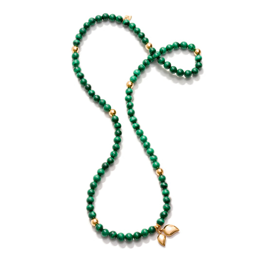 INDIA Armband medium Malachite, Roségold • Malachit von Tamara Comolli (B-IND-Mal-3-m-rg)