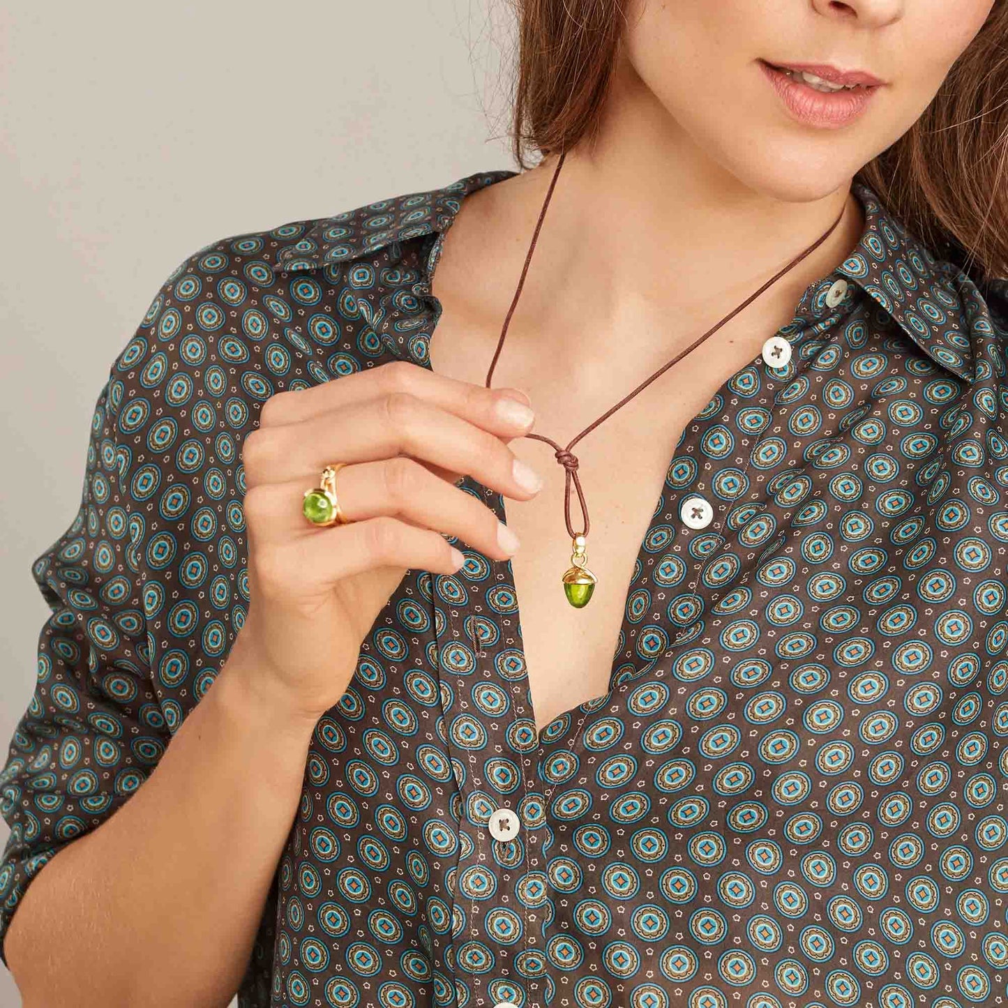 Tamara Comolli MIKADO Bouquet Anhänger mit Peridot (P-MB-Per-yg) aus Gelbgold mit Peridot