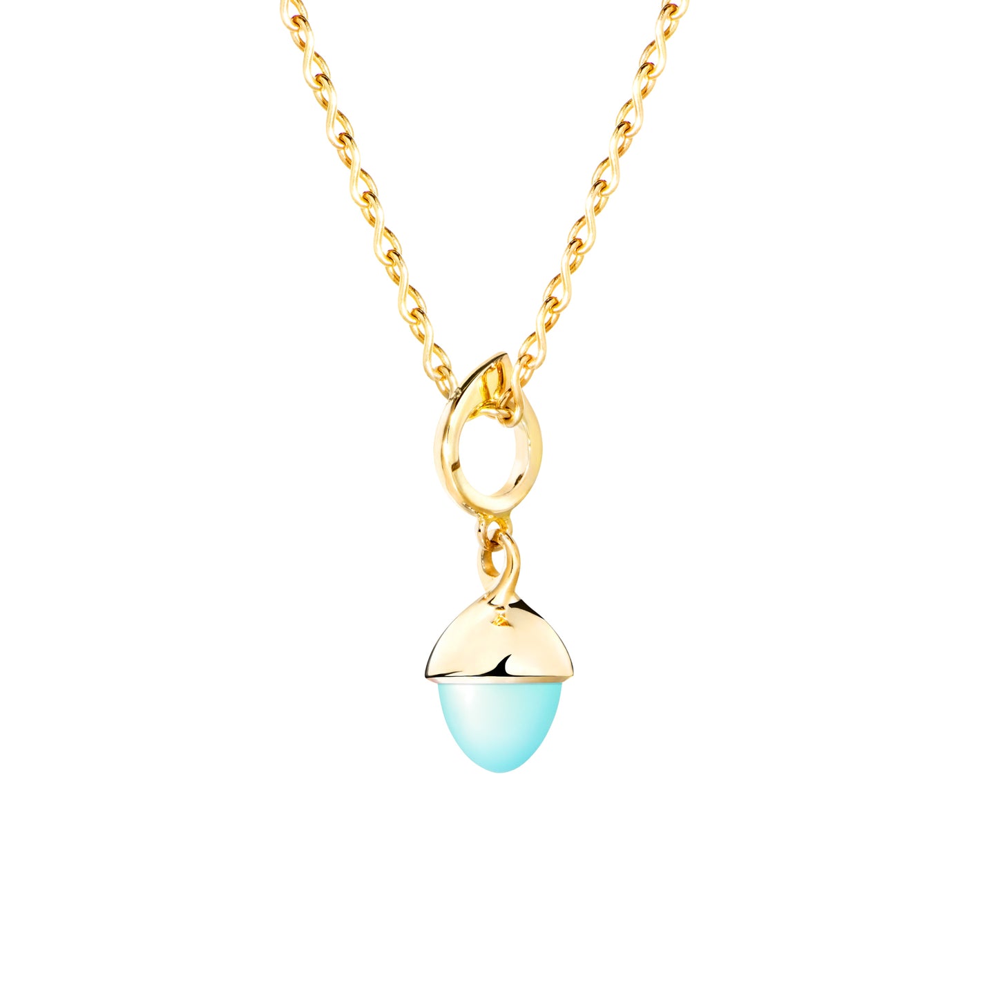 Tamara Comolli MIKADO Flamenco Anhänger mit Chalcedon (P-MFL-ChAq-yg) aus Gelbgold mit Chalcedon