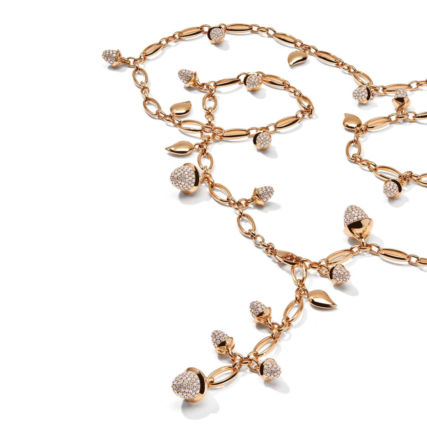 Tamara Comolli MIKADO Halskette mit Diamant-Pavé (N-M-100-p-rg) aus Roségold mit Diamant