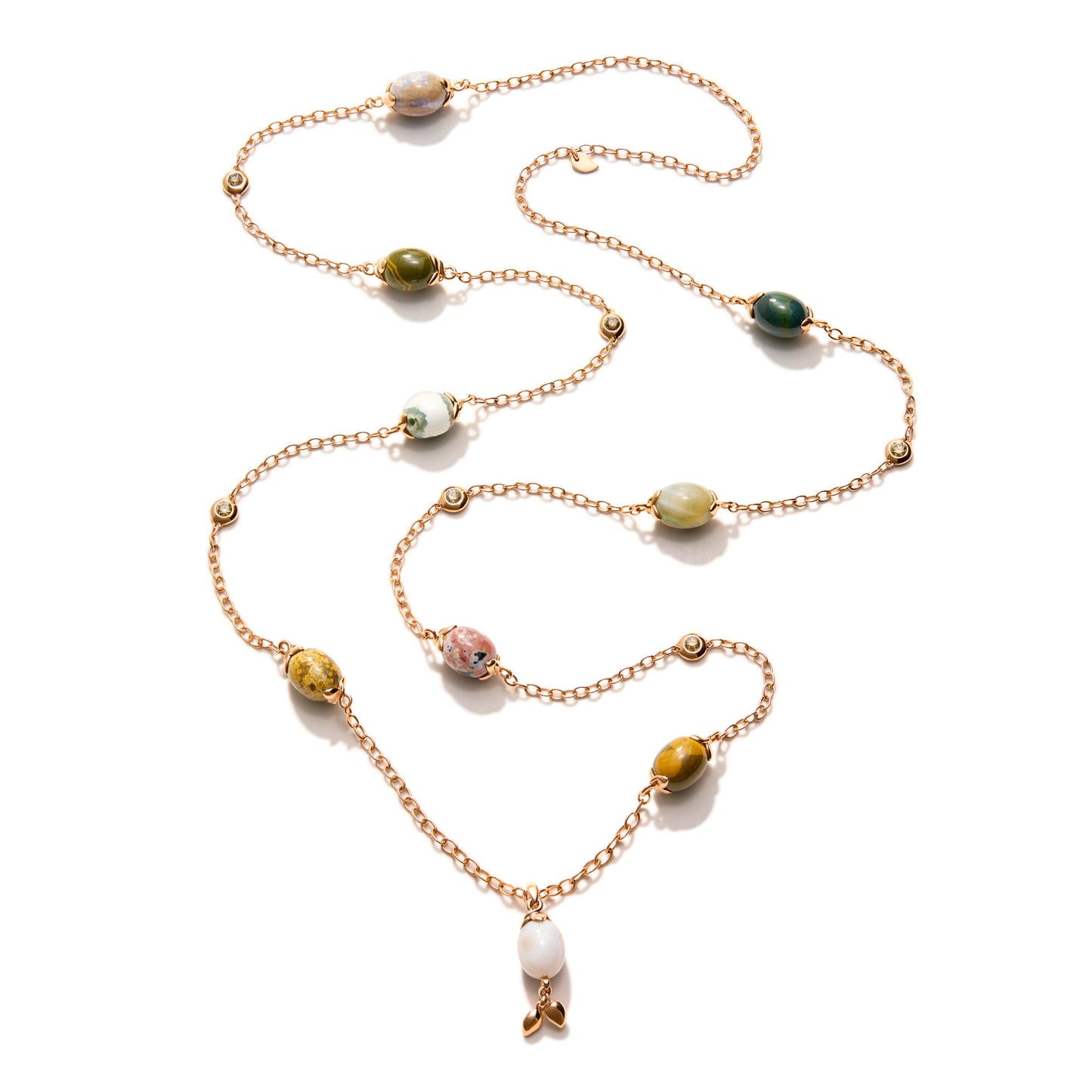 OCEAN JASPER Kette, Roségold • Diamant • Ocean Jasper von Tamara Comolli (N-OJ-9-Ca-rg)