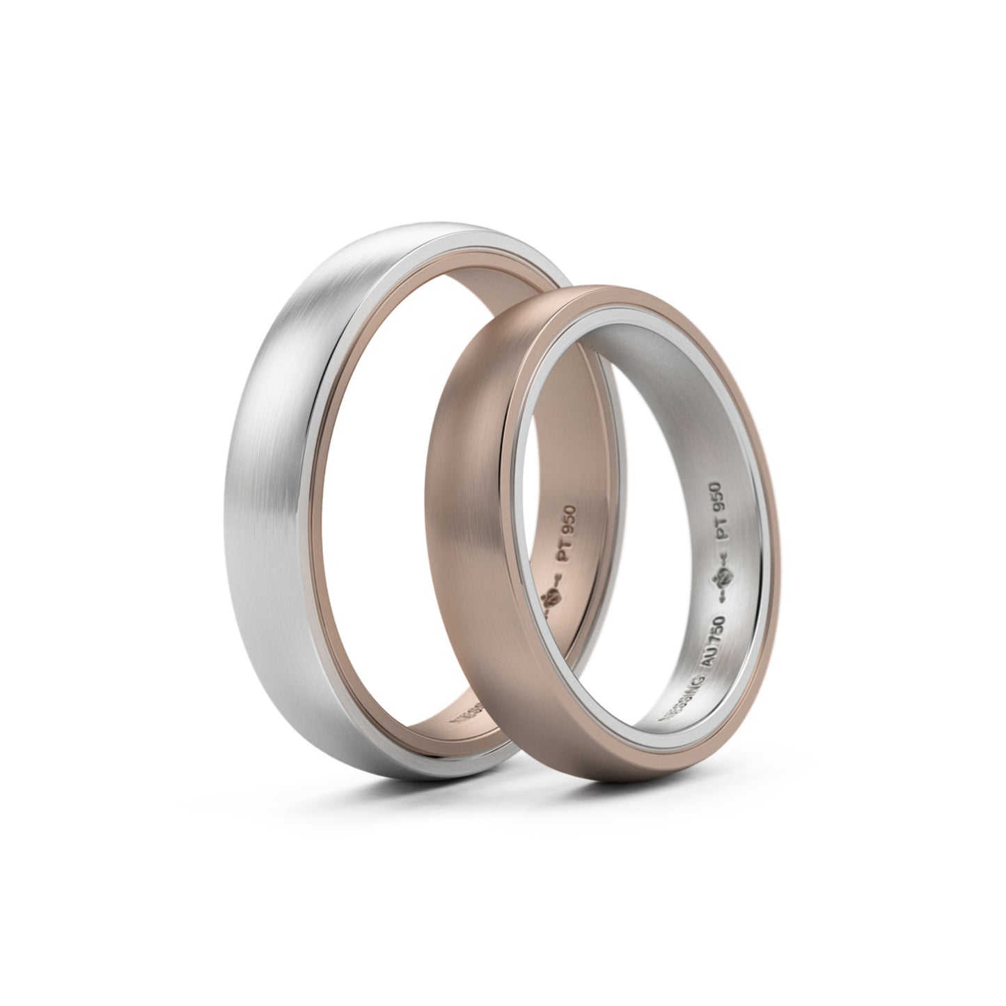 Tango Trauringe, Platin von Niessing (N181030-4mm-satin-pt-rw) Tango Trauringe, Platin von Niessing (N181030-4mm-satin-pt-rw)