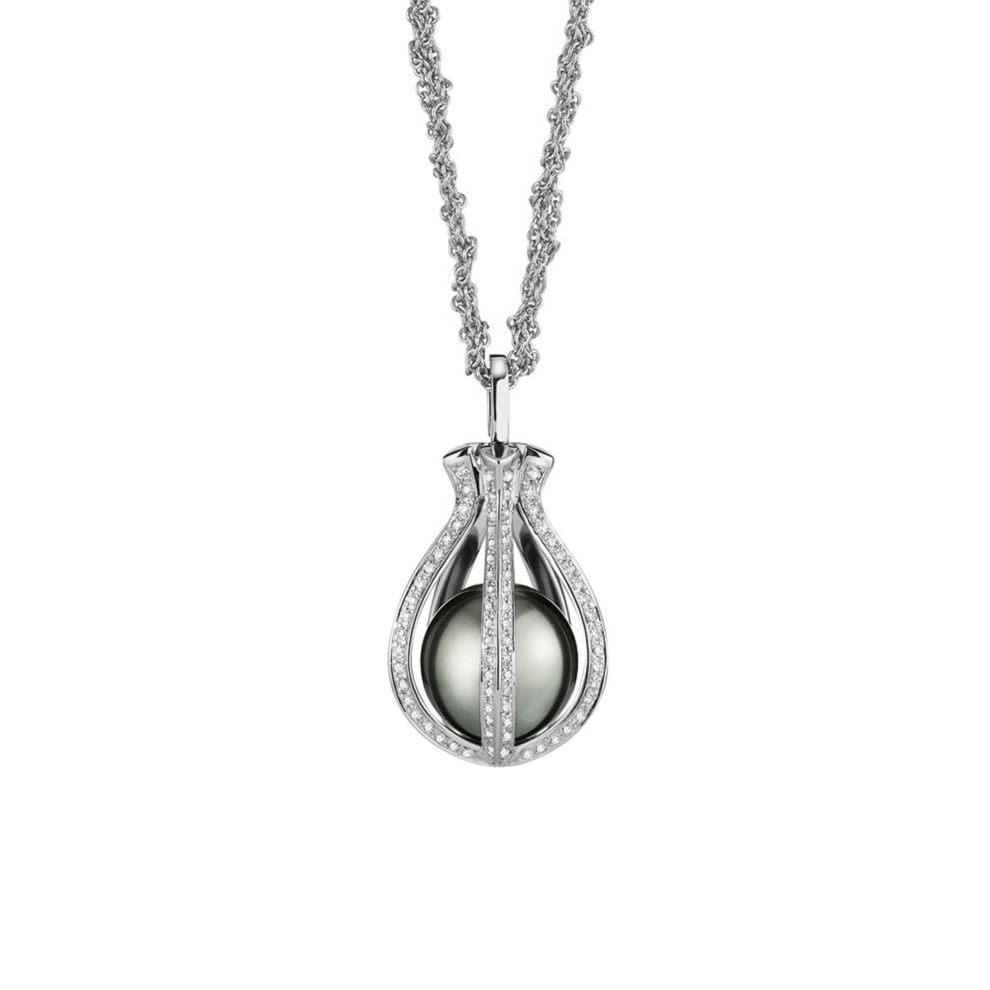 WAVE Collier mit Einhänger, Weißgold • Diamant von Gellner (5-24511-01)