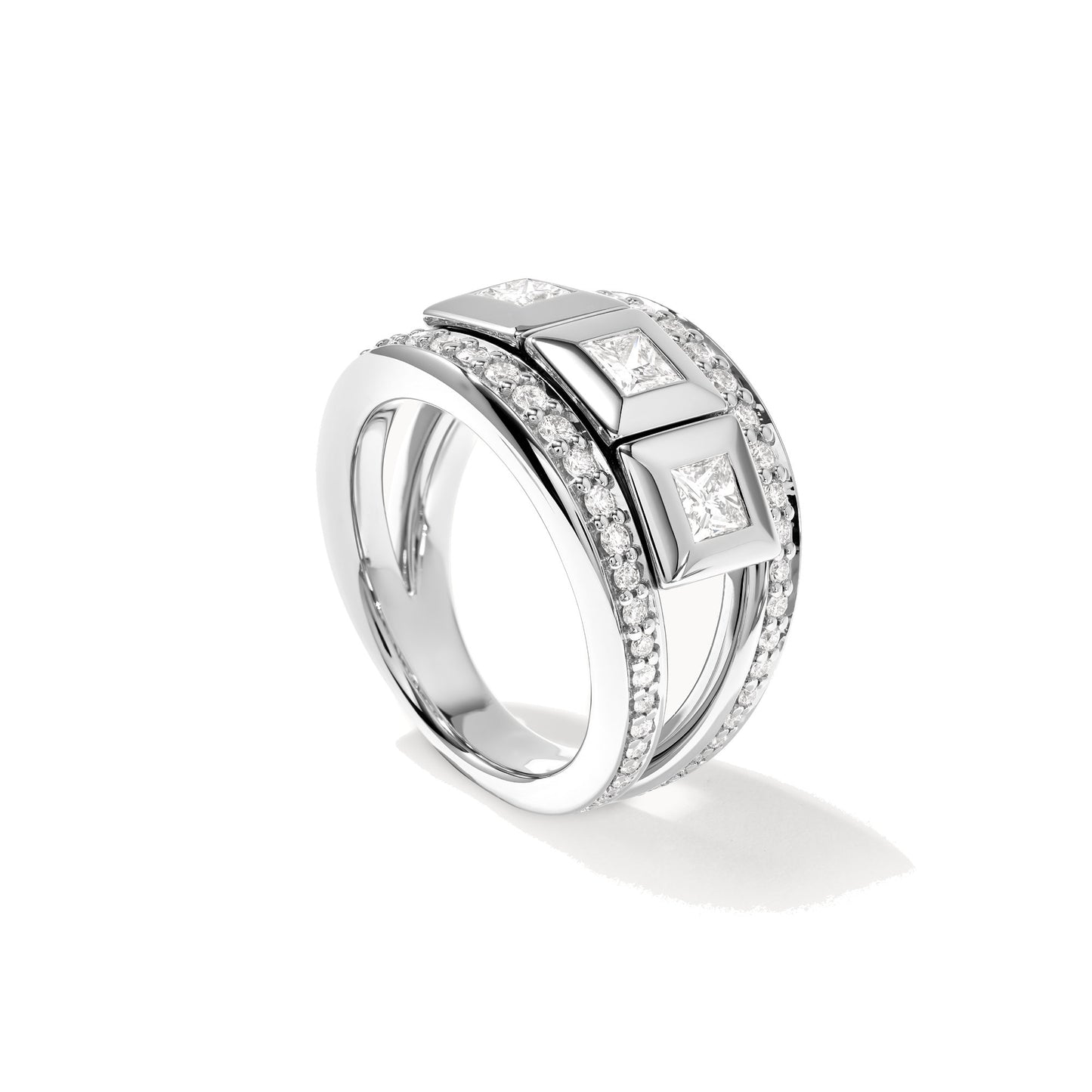 CURRICULUM VITAE Ring 3 mit Diamant Pavé small von Tamara Comolli (R-CV3-s-Pr-p-wg)