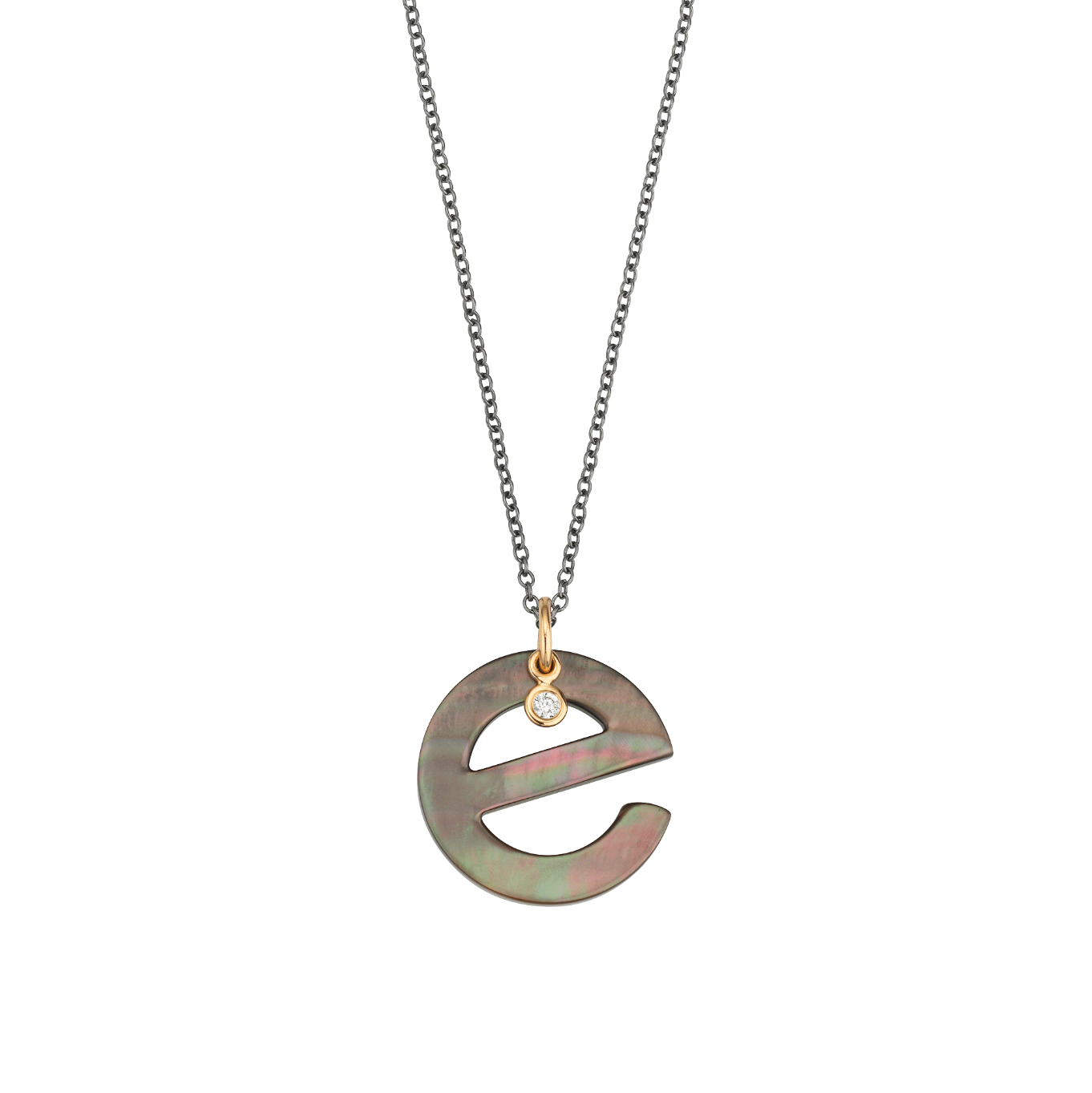 Collier Love Letters "e" Perlmutt schwarz - 2-81716-05