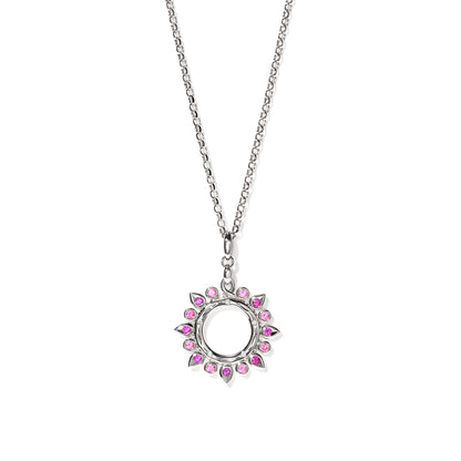 GYPSY Anhänger Sun 'Blush' small, Weißgold • Diamant • Saphir von Tamara Comolli (P-Gyp-Blu-s-wg)