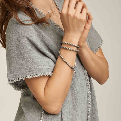 INDIA Armband medium Greywood, Weißgold von Tamara Comolli (B-IND-GW-m-wg)