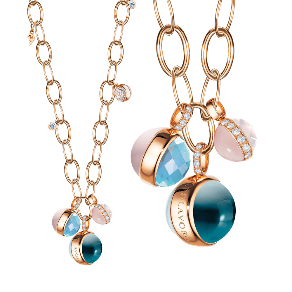 Collier Velluto Highlight, Roségold • Diamant • Opal • Rosenquarz • Topas von Capolavoro (CO9TOA00650)