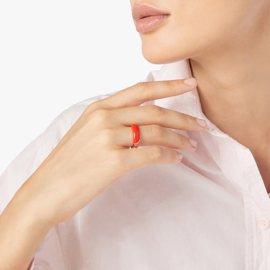 Ring Rondelle, Silber • Emaille von DoDo (DAC3009-RONDE-RORAG)