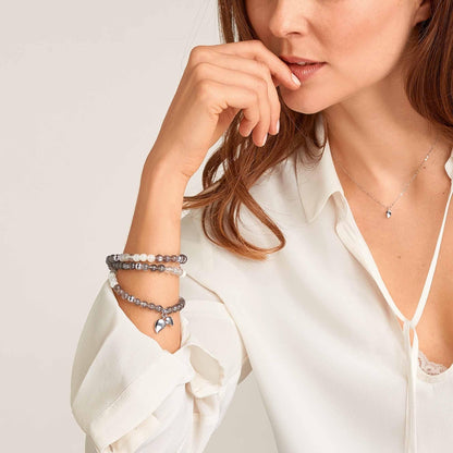 INDIA Cashmere Armband, Weißgold • Mondstein von Tamara Comolli (B-IND-cas-s-wg)