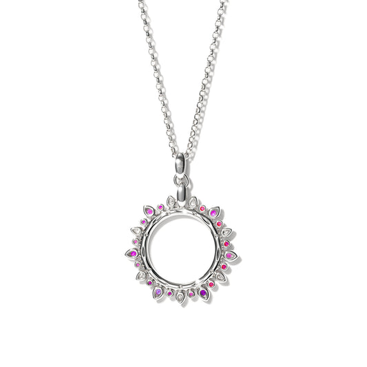 GYPSY Anhänger Sun 'Blush' large, Weißgold • Diamant • Saphir von Tamara Comolli (P-Gyp-Blu-l-wg)