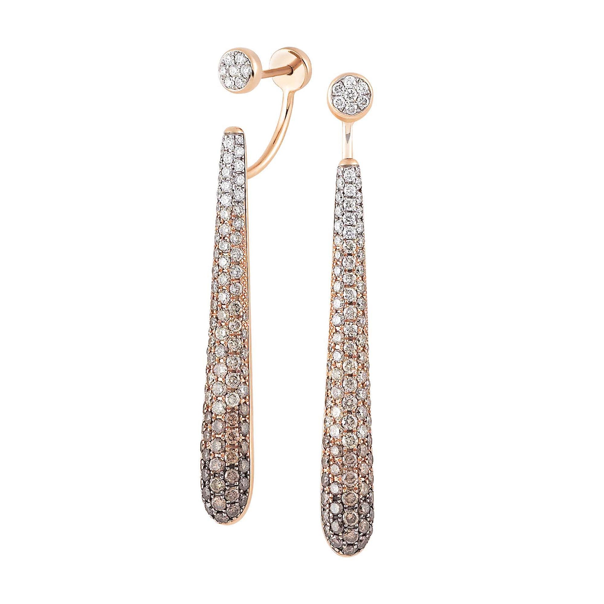 Amori Ohrhänger weiß& braune Brillanten, Roségold von Al Coro (E2124BWR) online kaufen