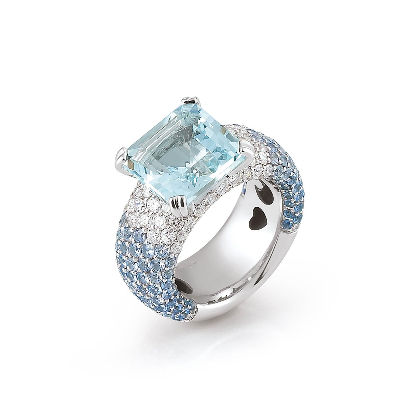 Amori Ring, Weißgold • Aquamarin • Diamant • Saphir von Al Coro (R6974AQ)