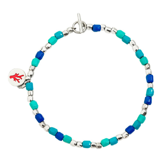 Armband Mini-Granelli, Edelstahl • Emaille von DoDo (DBC1012-GRANX-SBLMX)