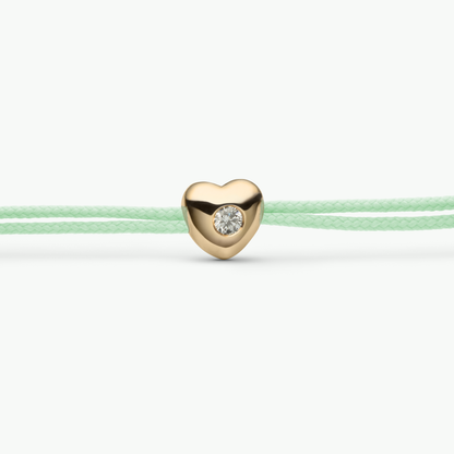 Luv Big Armband mit Herz-Anhänger, Recyceltes Gold & Labordiamant