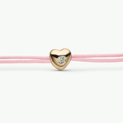 Luv Big Armband mit Herz-Anhänger, Recyceltes Gold & Labordiamant