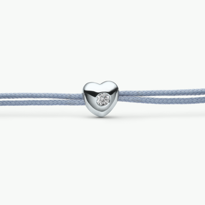 Luv Big Armband mit Herz-Anhänger, Recyceltes Gold & Labordiamant