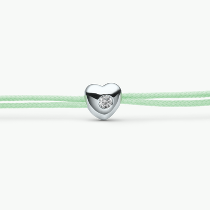 Luv Big Armband mit Herz-Anhänger, Recyceltes Gold & Labordiamant