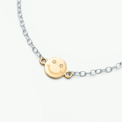 Playful Smile Armband Silber, Recyceltes Gold & Labordiamant