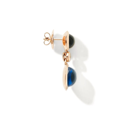 BOUTON 2 Cabochon Ohrringe Sky, Roségold • Diamant • Topas von Tamara Comolli (E-BOU-2-Sky-Cl-rg)