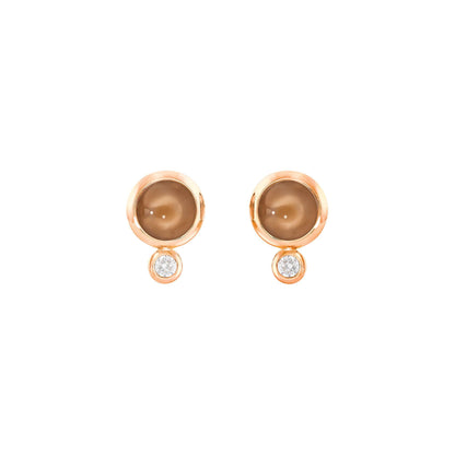 BOUTON Ohrringe Brauner Mondstein, Roségold • Diamant • Mondstein von Tamara Comolli (E-BOU-MoBr-Cl-rg)