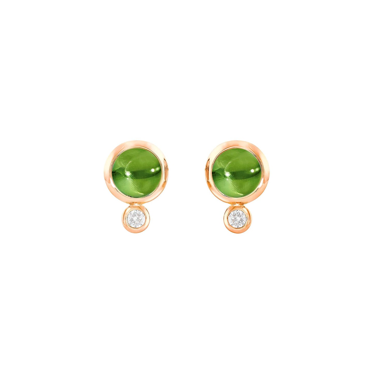 BOUTON Ohrstecker Peridot, Roségold • Diamant • Peridot von Tamara Comolli (E-BOU-Per-Cl-rg)