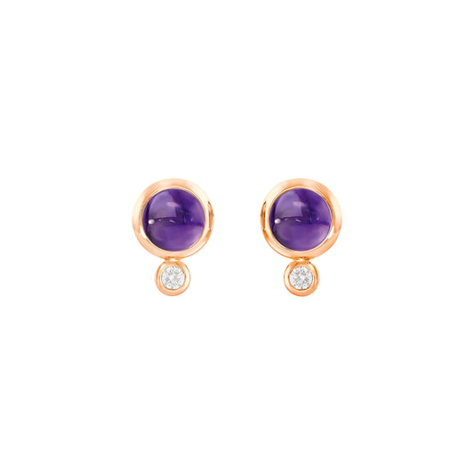 BOUTON Ohrstecker • Amethyst • Diamant von Tamara Comolli (E-BOU-Am-Cl-rg)