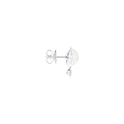BOUTON Ohrstecker, Weißgold • Diamant • Mondstein von Tamara Comolli (E-BOU-MoSa-Cl-wg)