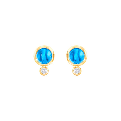BOUTON Ohrstecker, Gelbgold • Diamant • Topas von Tamara Comolli (E-BOU-ToSw-Cl-yg)
