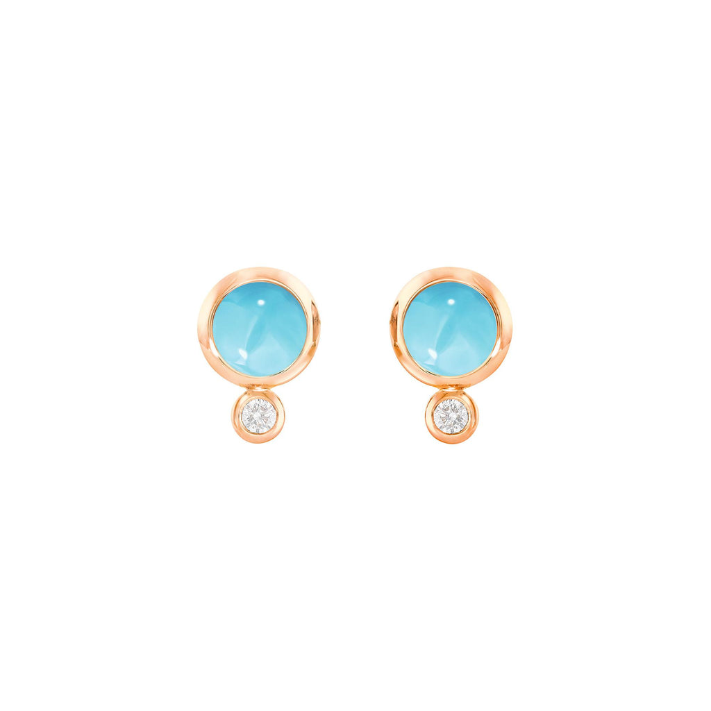 BOUTON Ohrstecker • Diamant • Türkis von Tamara Comolli (E-BOU-Tur-Cl-rg)