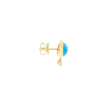 BOUTON Ohrstecker, Gelbgold • Diamant • Türkis von Tamara Comolli (E-BOU-Tur-Cl-yg)