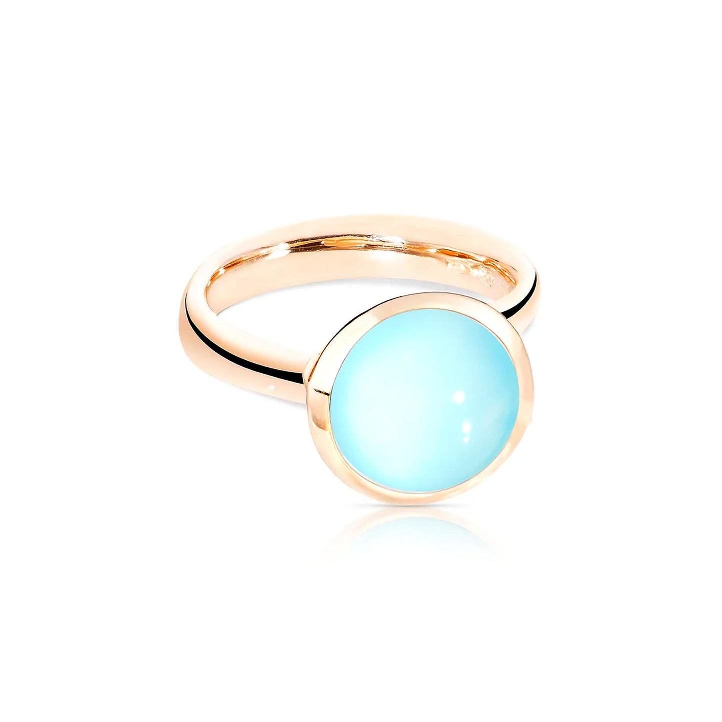 BOUTON Ring large Aqua Chalcedon, Roségold • Chalcedon von Tamara Comolli (R-BOU-l-ChAq-rg)