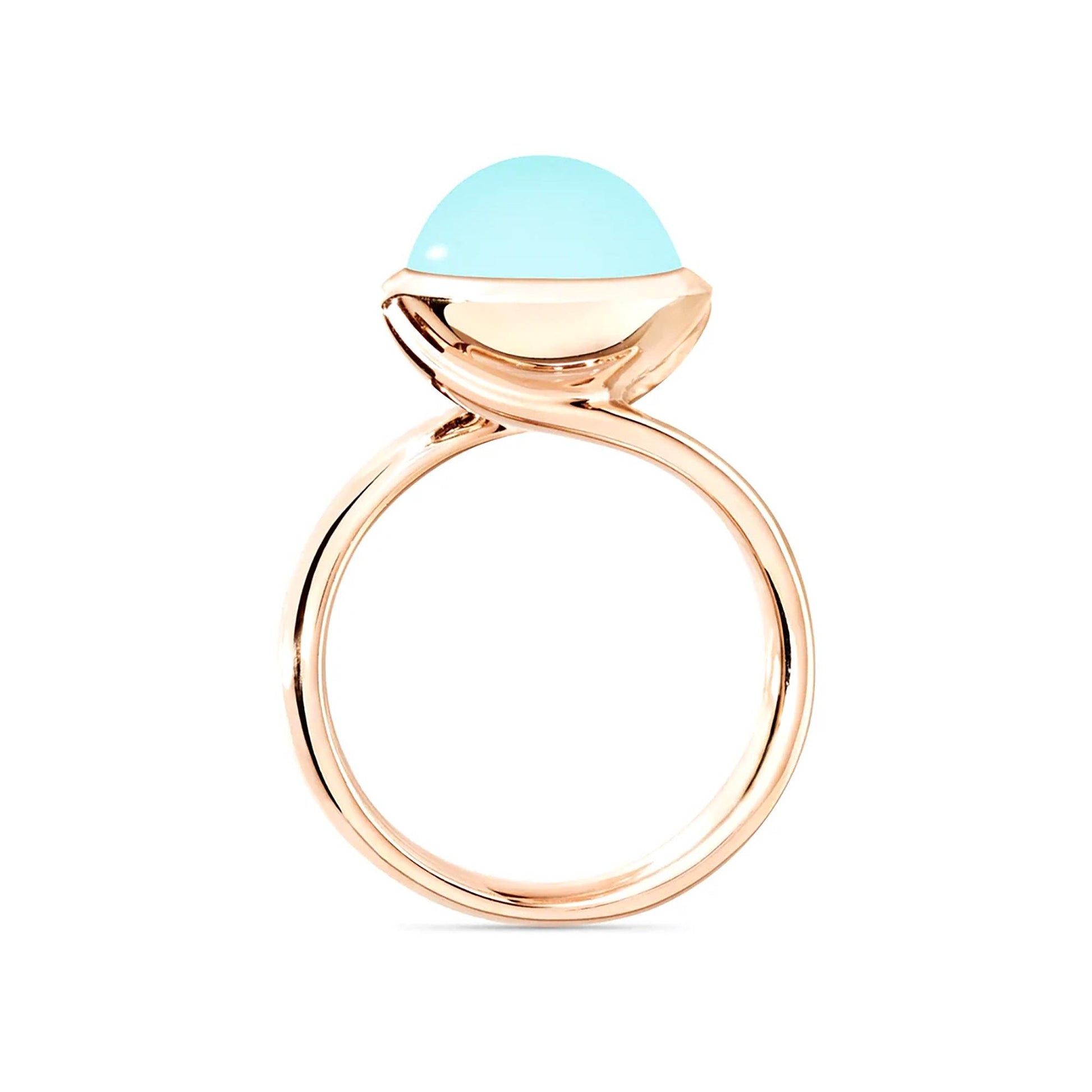 BOUTON Ring large Aqua Chalcedon, Roségold • Chalcedon von Tamara Comolli (R-BOU-l-ChAq-rg)