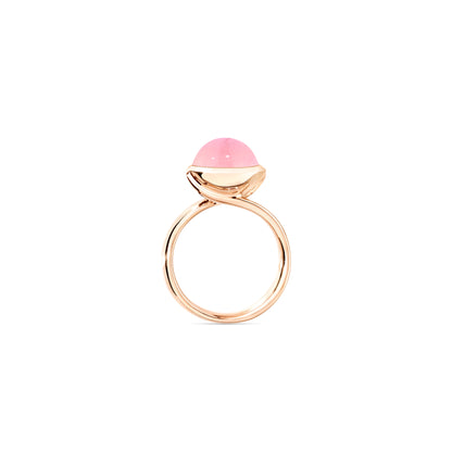 BOUTON Ring large pinker Chalcedon, Roségold • Chalcedon von Tamara Comolli (R-BOU-l-ChPi-rg)
