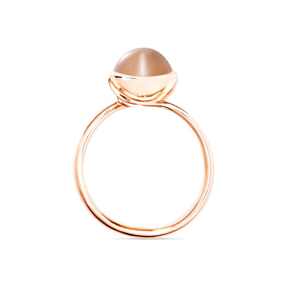 BOUTON Ring small brauner Mondstein, Roségold • Mondstein von Tamara Comolli (R-BOU-s-MoBr-rg)