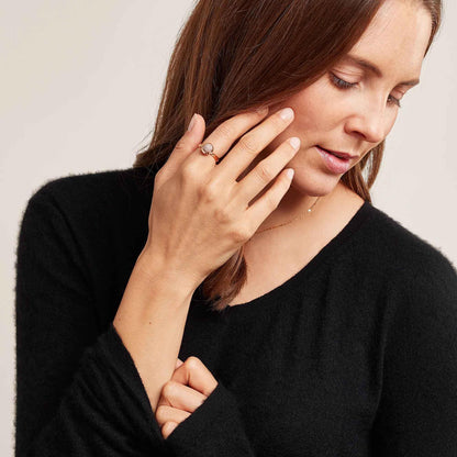 BOUTON Ring small mit Diamant Pavé, Roségold von Tamara Comolli (R-BOU-s-pD-rg) online kaufen