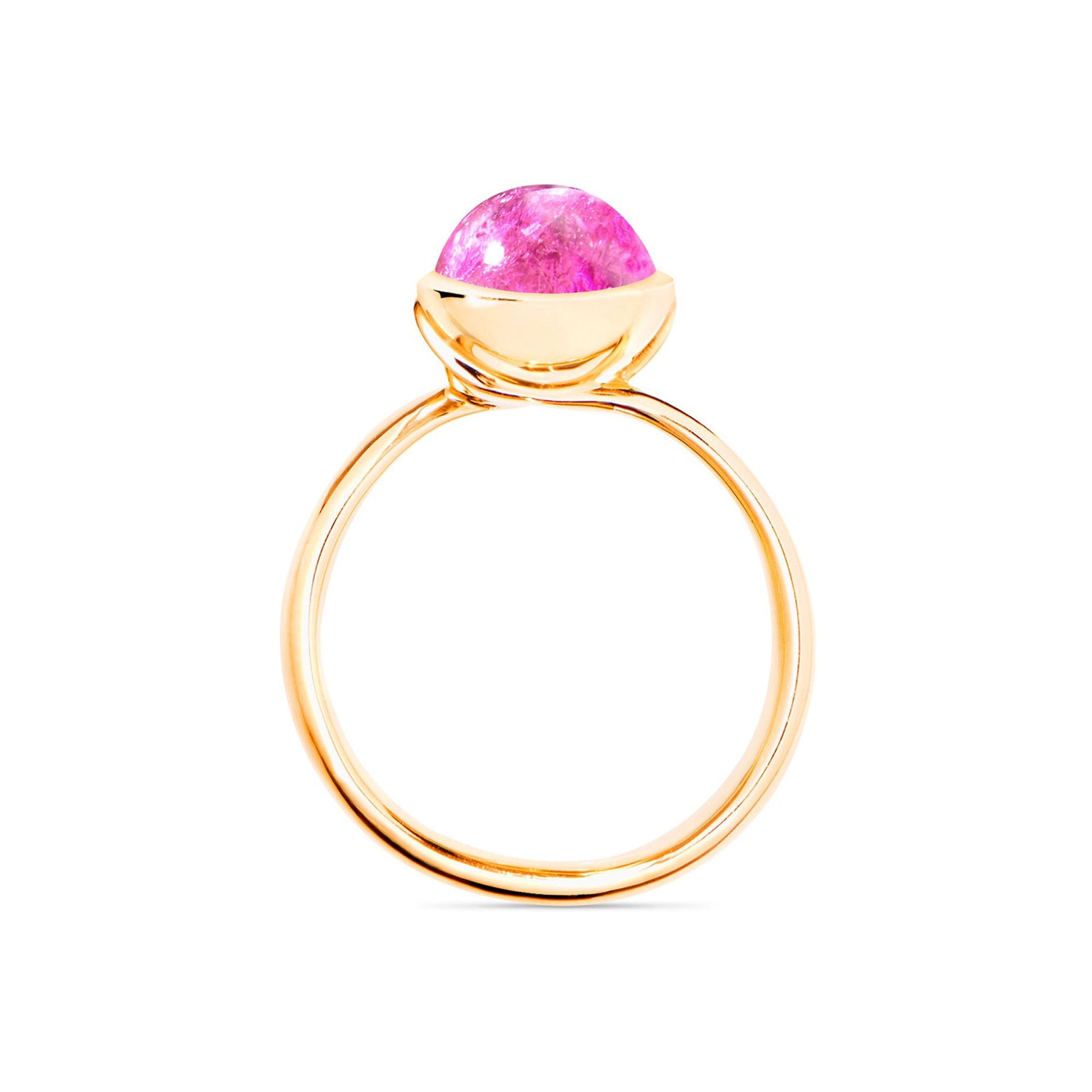 BOUTON Ring small rosa Turmalin, Gelbgold • Turmalin von Tamara Comolli (R-BOU-s-TuRo-yg)