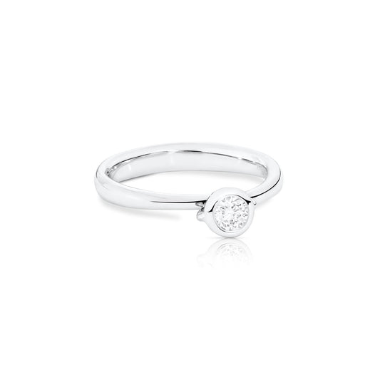 BOUTON Solitaire Ring mit Diamant - R-BOU-Sol-Cl-wg