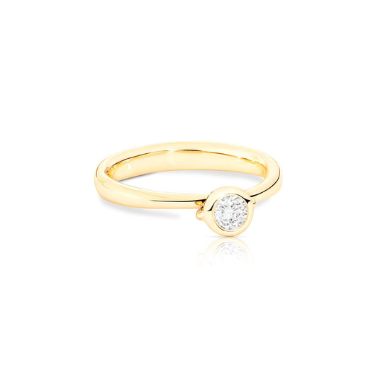 BOUTON Solitaire Ring mit Diamant - R-BOU-Sol-Cl-yg