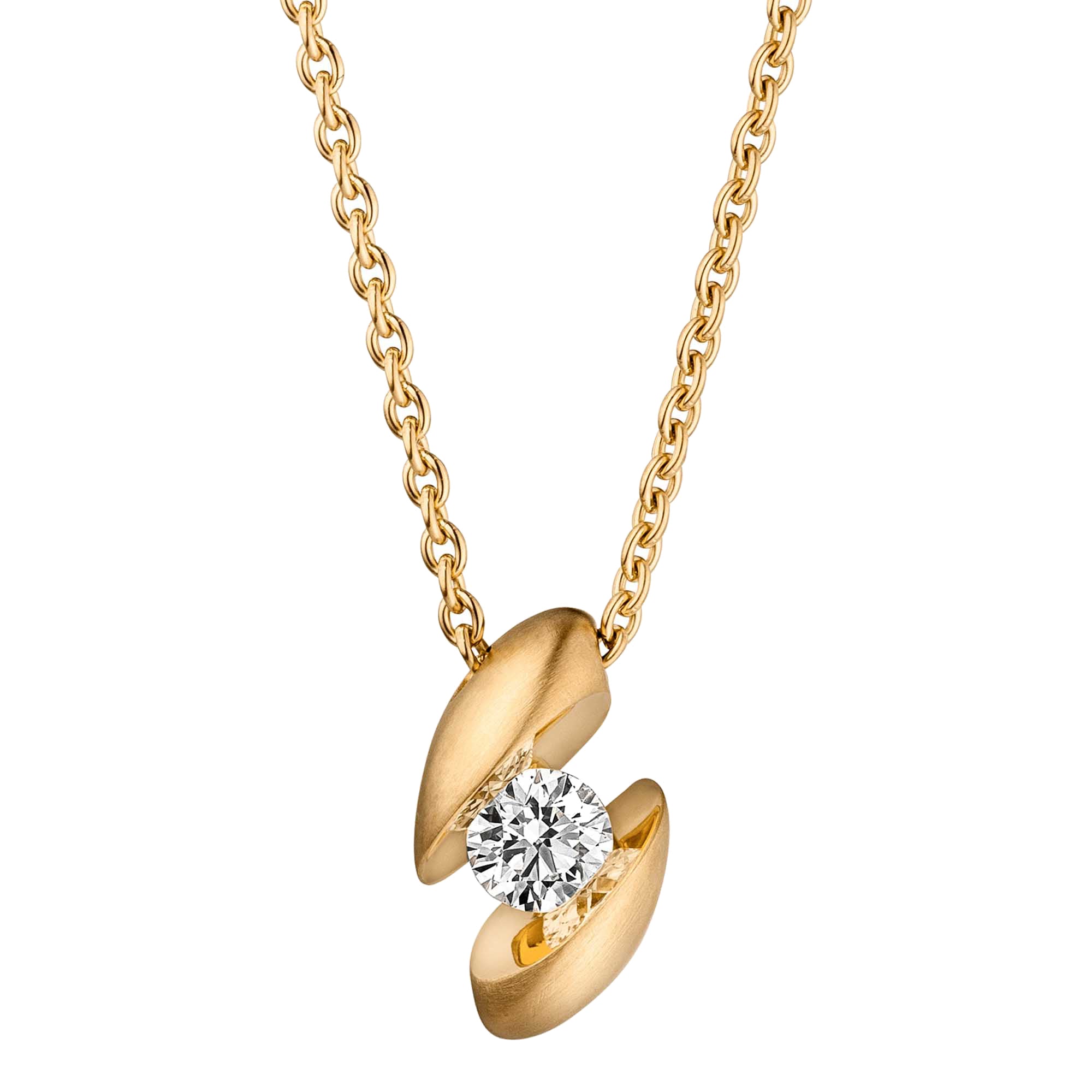 CALLA Collier, Gelbgold • Diamant von Schaffrath (114_CALLA_10_GW)