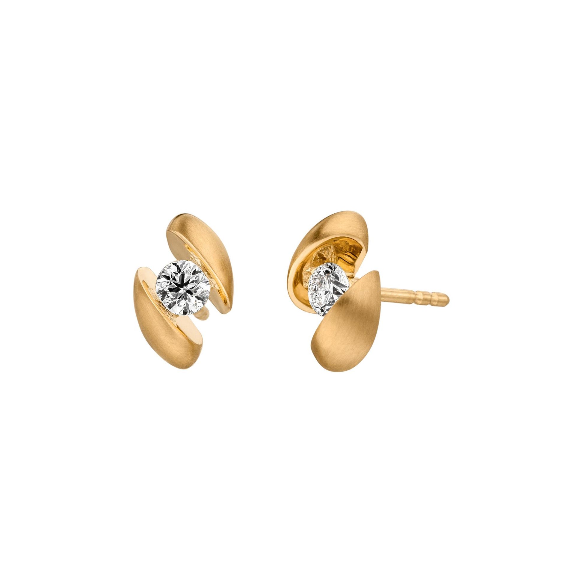 CALLA Ohrstecker, Gelbgold • Diamant von Schaffrath (117_CALLA_46_GW)