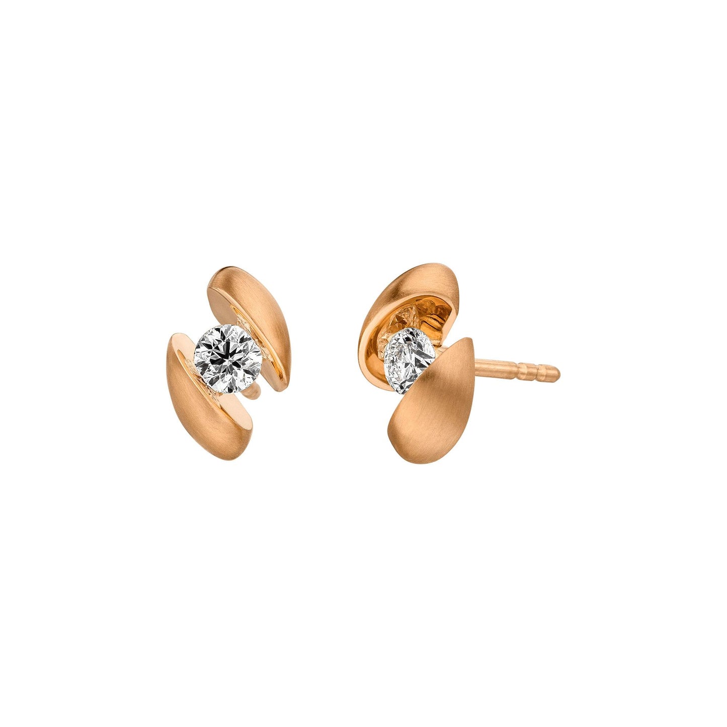 CALLA Ohrstecker, Roségold • Diamant von Schaffrath (757_CALLA_46_RW)