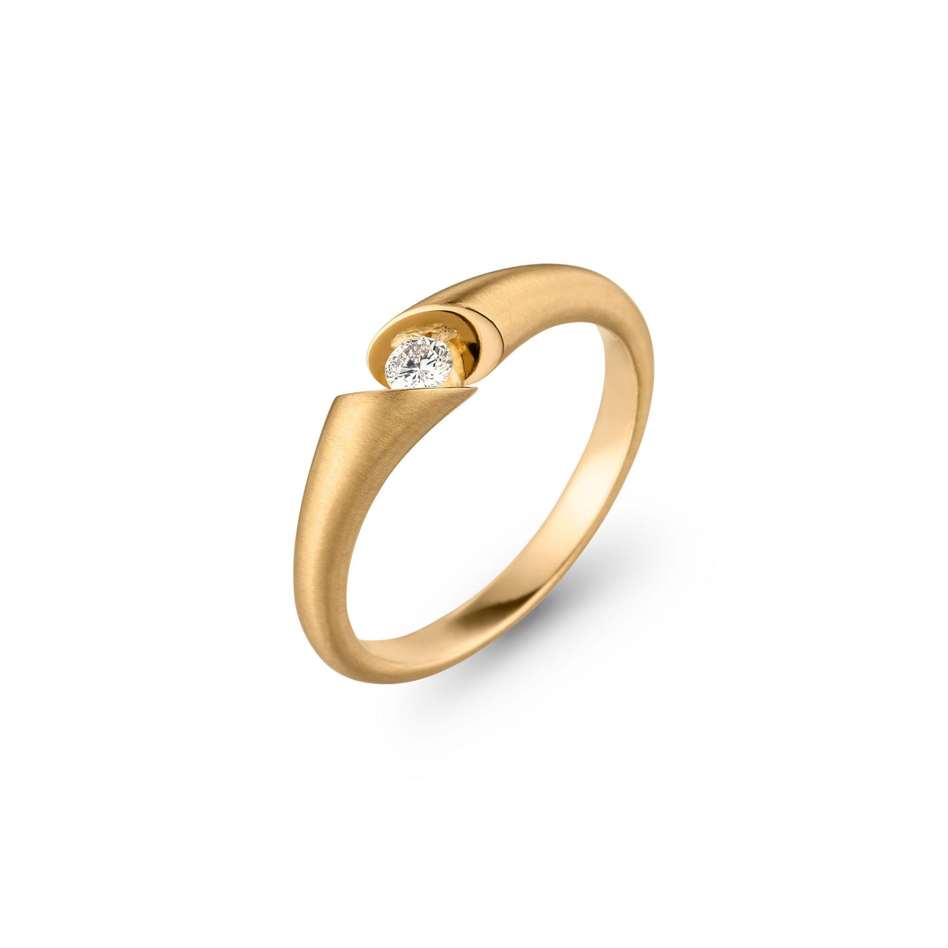 CALLA Ring, Gelbgold • Diamant von Schaffrath (118_CALLA_10_GW)