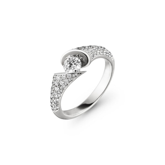 CALLA Ring, Weißgold • Diamant von Schaffrath (218_CALLP_40_WW)