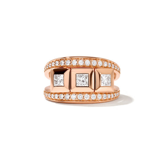 CURRICULUM VITAE Ring 3 Medium, Roségold mit Diamant Pavé von Tamara Comolli (R-CV3-s-Pr-p-rg) online kaufen