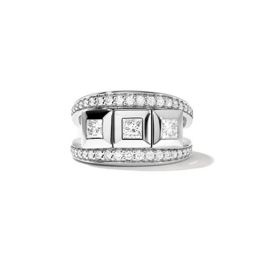 CURRICULUM VITAE Ring 3 mit Diamant Pavé small, Weißgold von Tamara Comolli (R-CV3-s-Pr-p-wg) online kaufen